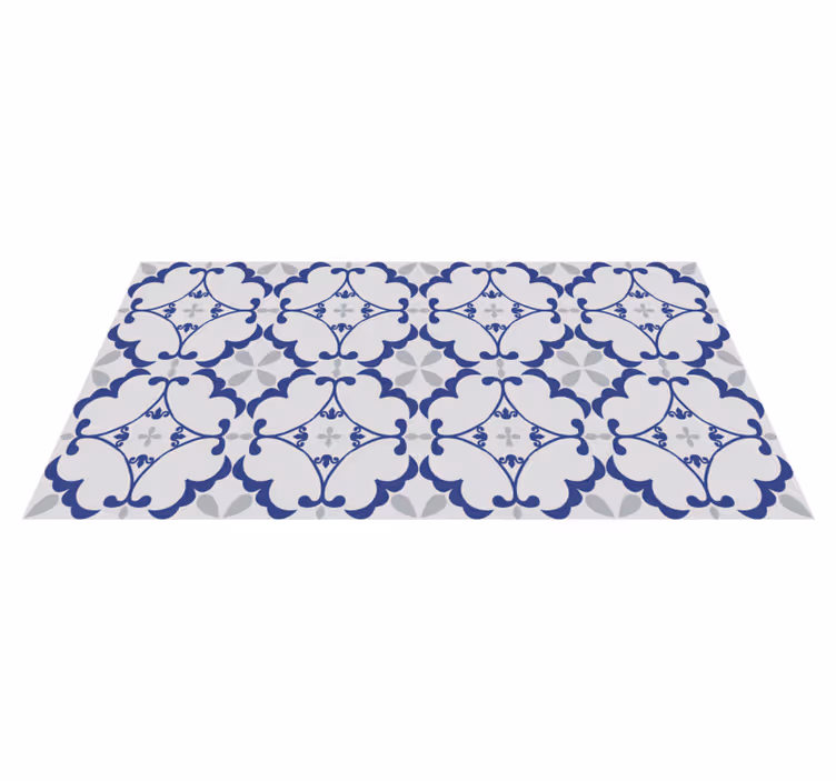 Dywan winylowy Duże płytki w kwiaty - TenStickers