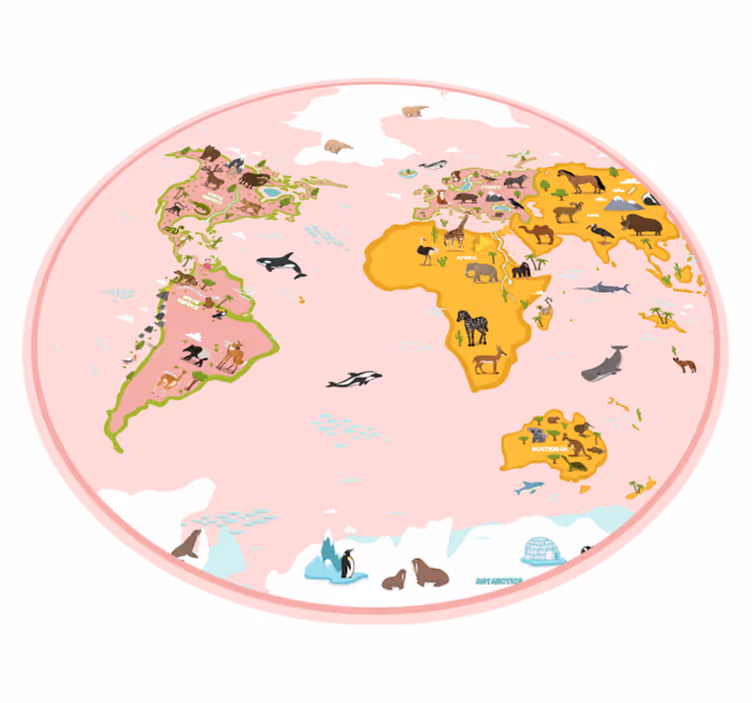 Dywan winylowy mapa świata kartografia edukacyjna - TenStickers
