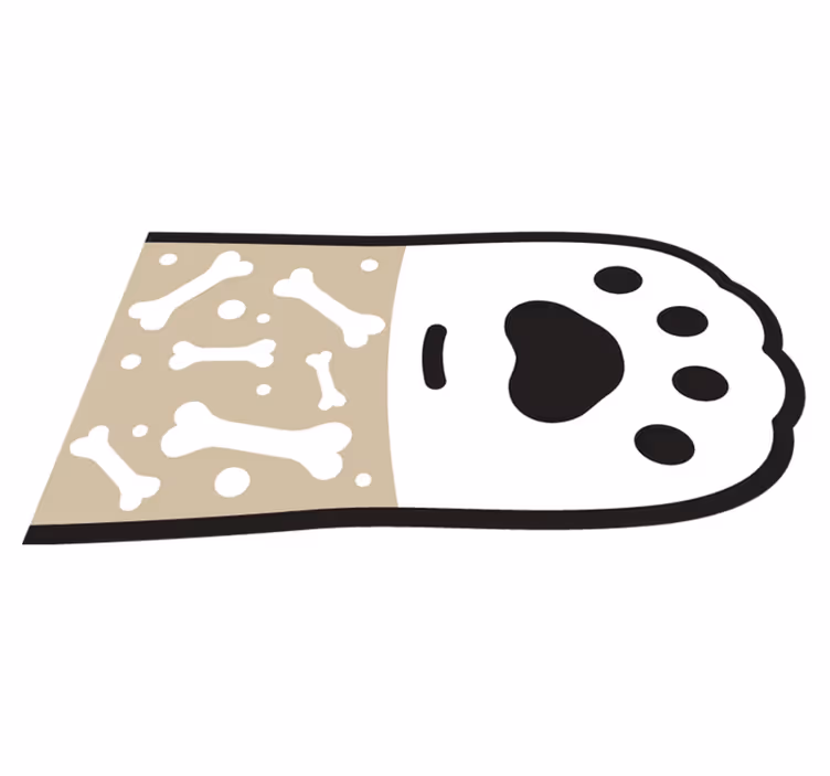 Dywan z nadrukiem łapy psa i kością - TenStickers