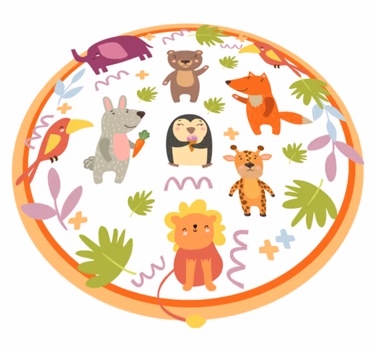 Dywan ze zwierzętami w zoo - TenStickers