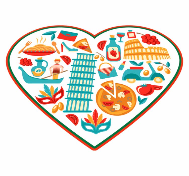 Dywan winylowy Najważniejsze włoskie symbole - TenStickers