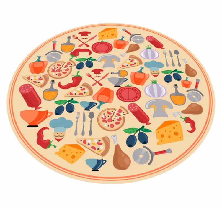 Dywan winylowy do kuchni motywy kulinarne - TenStickers
