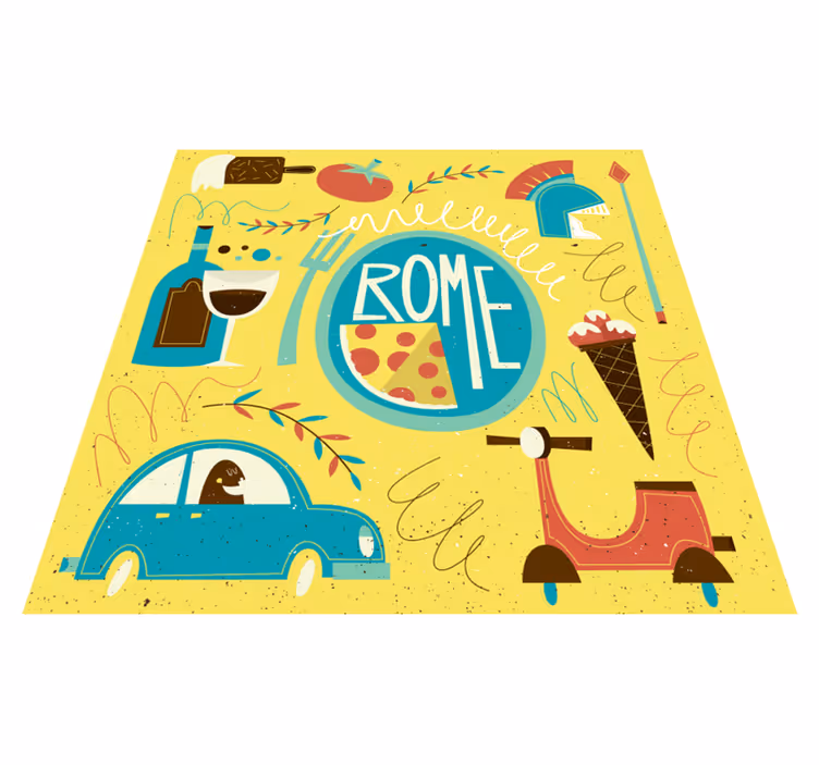 Dywan winylowy alfabet ilustracja tematu rzymu - TenStickers