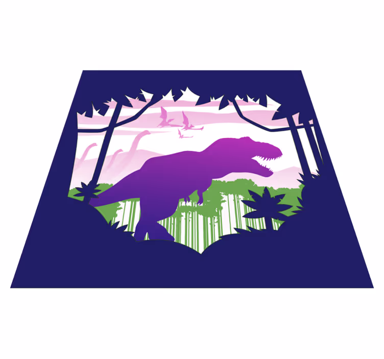 Dziecięcy dywan winylowy sylwetka dinozaura - TenStickers
