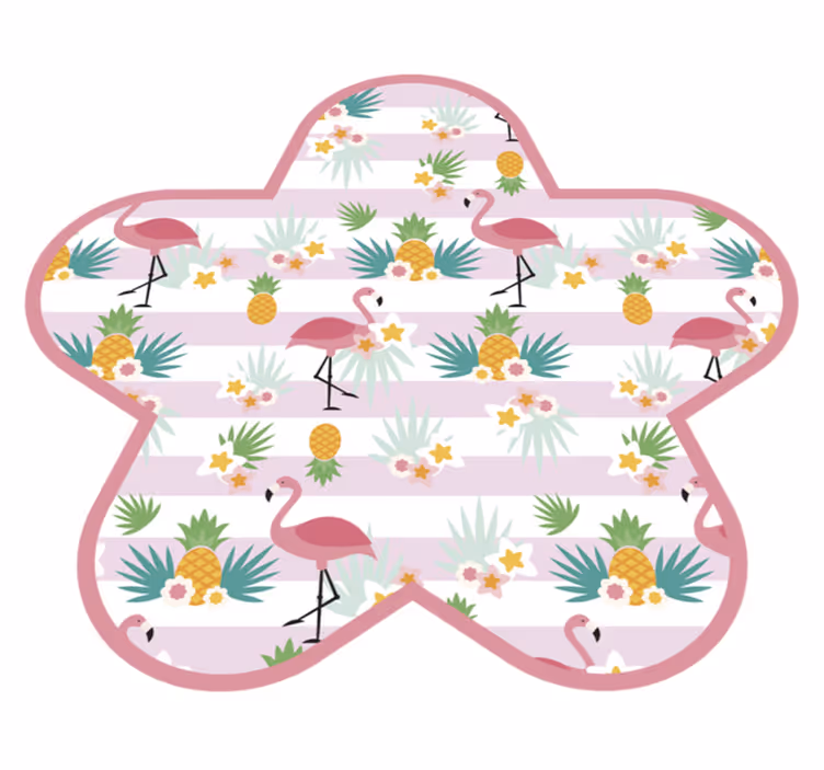 Dywan winylowy dziecięcy czas na zabawę z flamingami - TenStickers