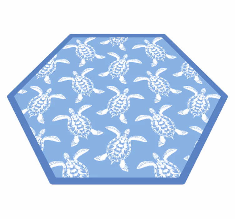 Dywan winylowy Niebieskie żółwie - TenStickers