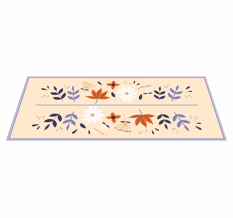 Dywan w niebieskie i czerwone kwiaty - TenStickers