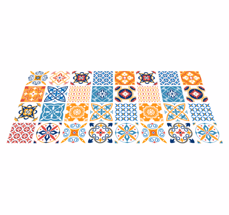 Dywan winylowy do kuchni malowane płytki portugalskie - TenStickers