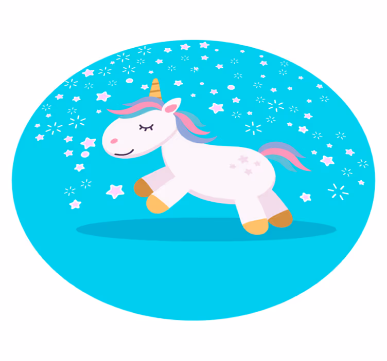 Dywan winylowy dla dzieci Szczęśliwy jednorożec - TenStickers