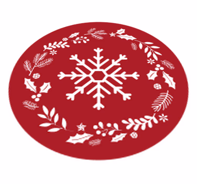 Płatki śniegu i holly christmas dywan winylowy - TenStickers