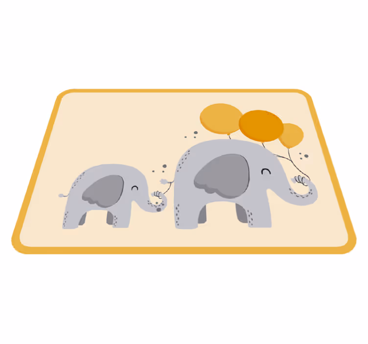 Dywan winylowy dziecięcy towarzysze słoni - TenStickers