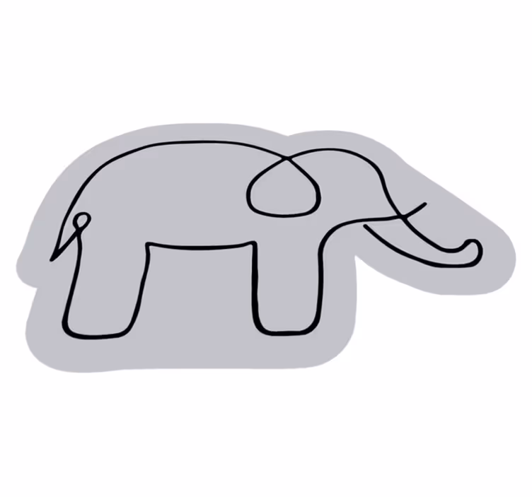 Dywan winylowy dla dziecka zarys słonia - TenStickers