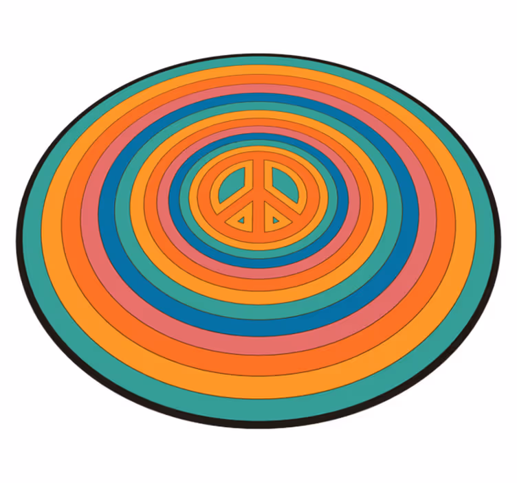Dywan winylowy dla nastolatków kolorowy symbol pokoju - TenStickers