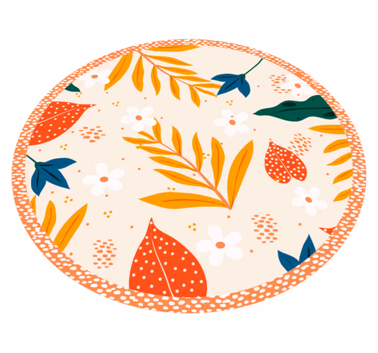 Dywan winylowy w kwiaty i rośliny jesienny wzór botaniczny - TenStickers