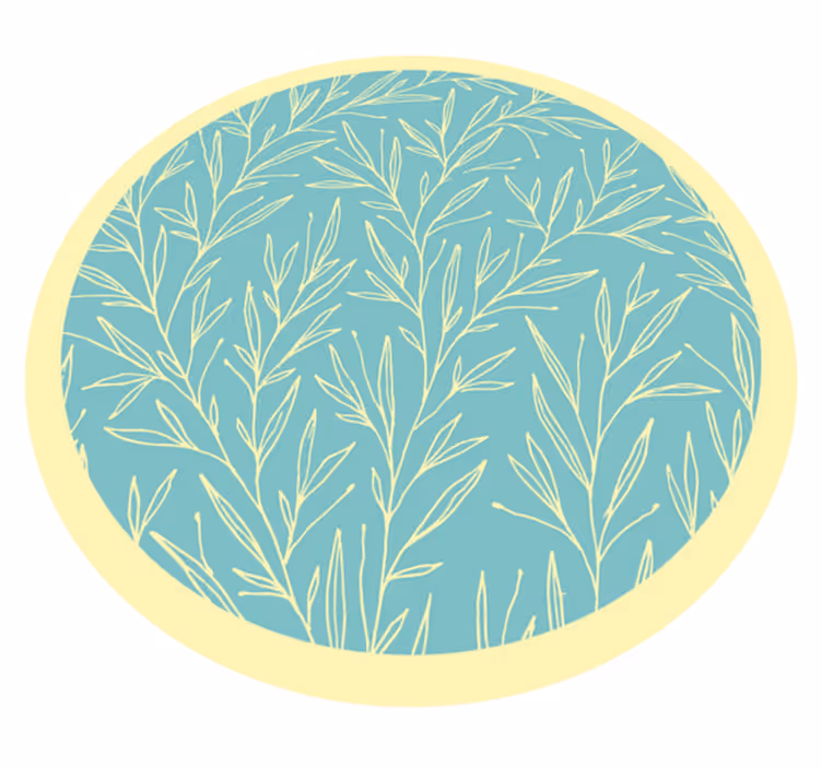 Dywan winylowy w kwiaty i rośliny okrągły motyw botaniczny - TenStickers