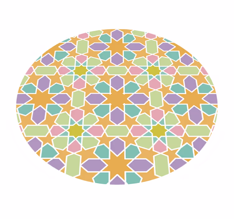 Dywan winylowy wzór geometryczny koło mozaiki gwiazd - TenStickers