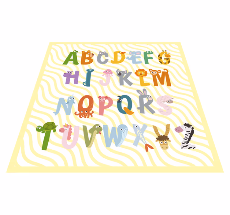 Dywan winylowy z alfabetem zwierząt - TenStickers
