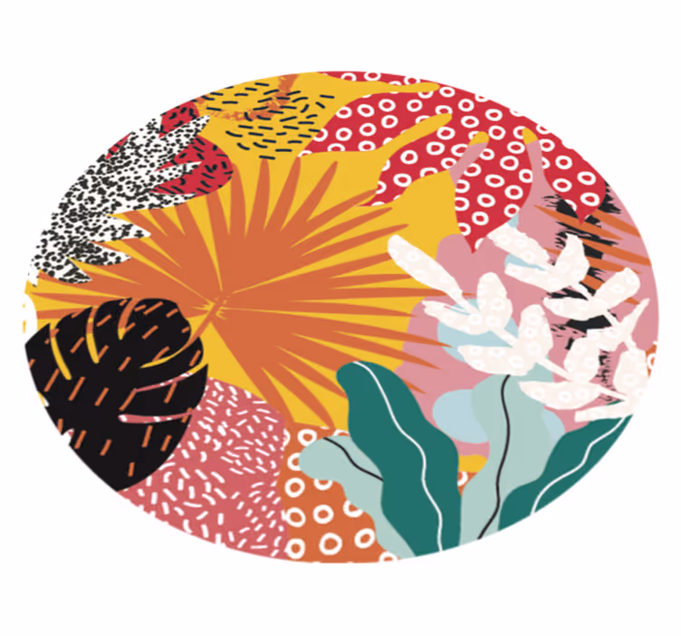 Dywan winylowy wielokolorowy z motywem monstera - TenStickers