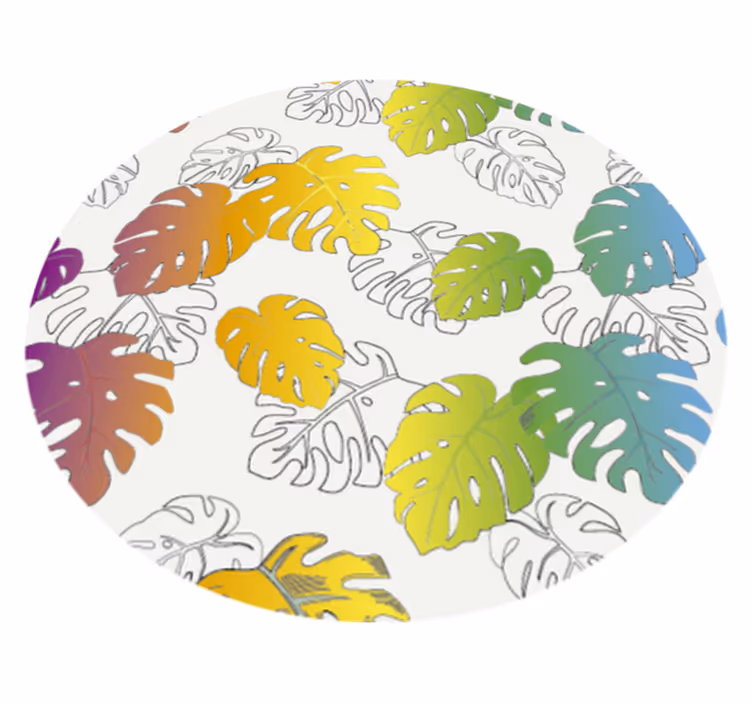 Dywan winylowy w kwiaty i rośliny monstera tropikalna - TenStickers