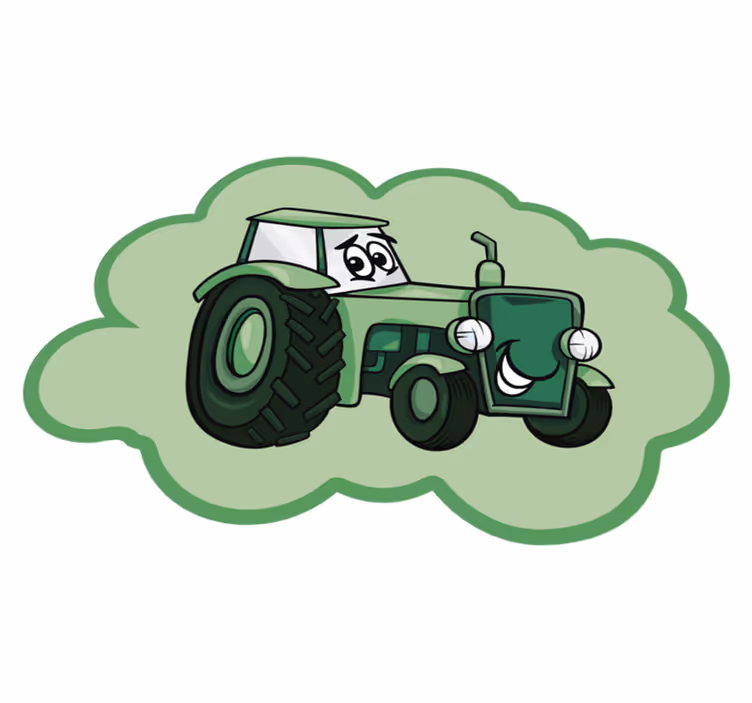 Dywan winylowy dla dzieci zielony traktor - TenStickers