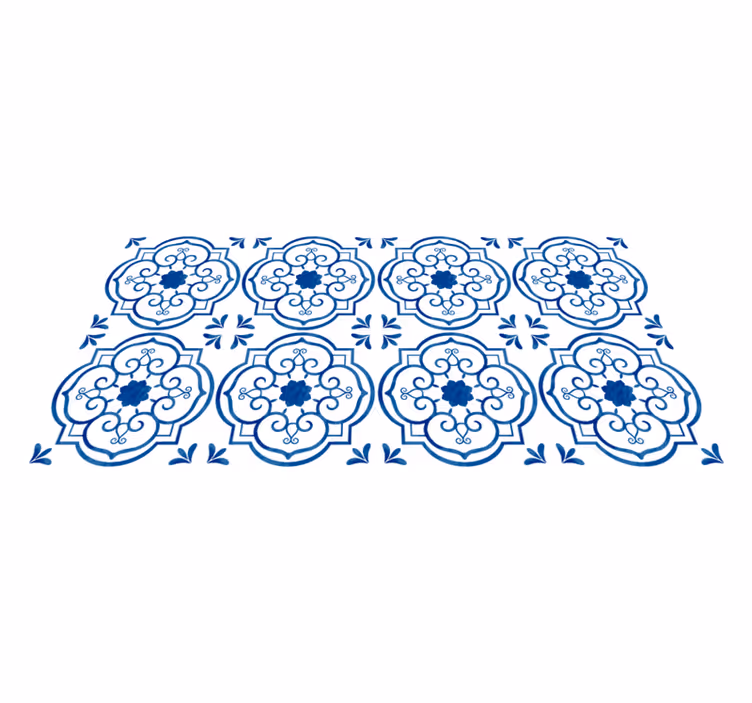 Niebieski dywan płytki łazienkowe - TenStickers