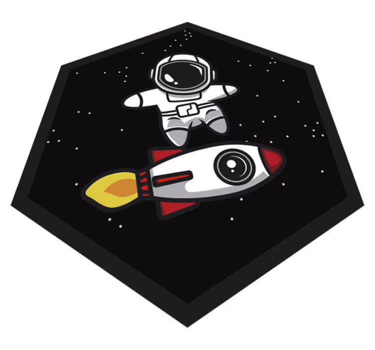Rakieta w kosmosie dywan winylowy dla dzieci - TenStickers