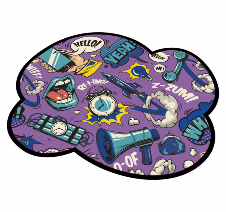 Dywan winylowy z grą komiczne efekty dźwiękowe - TenStickers