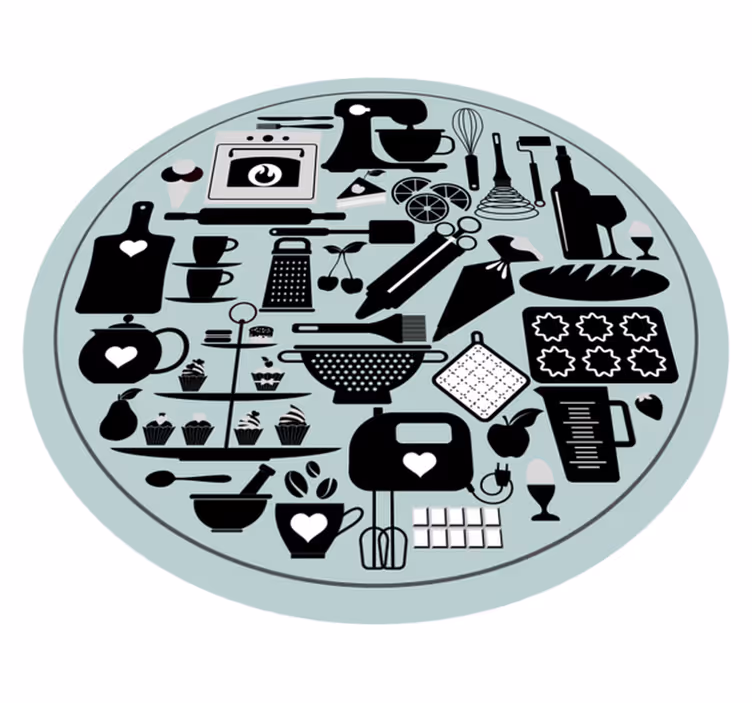 Dywan winylowy do kuchni kulinarne sylwetki - TenStickers