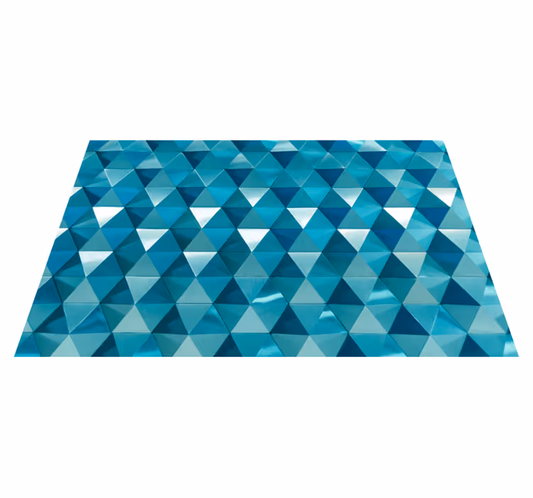 Dywan winylowy geometryczny Niebieskie trójkąty - TenStickers