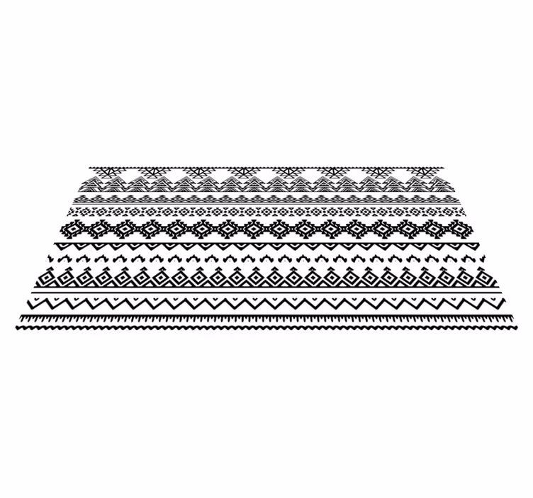 Etniczny czarno-biały dywan geometryczny - TenStickers