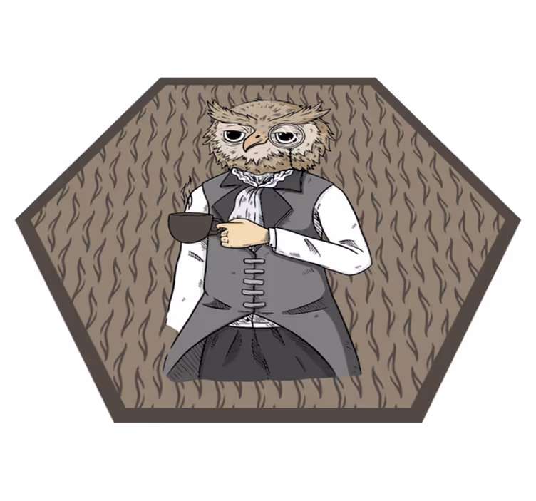 Dywan z winylu Abstrakcyjna sowa - TenStickers
