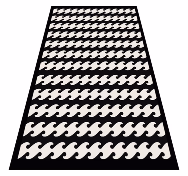 Dywan winylowy w paski monochromatyczne faliste linie - TenStickers