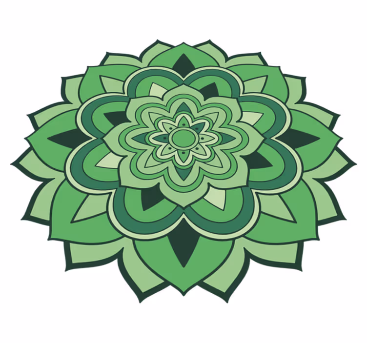 Zielony dywan winylowy mandala - TenStickers