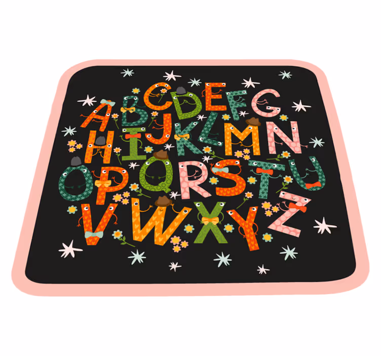 Dywan winylowy Czarny alfabet - TenStickers