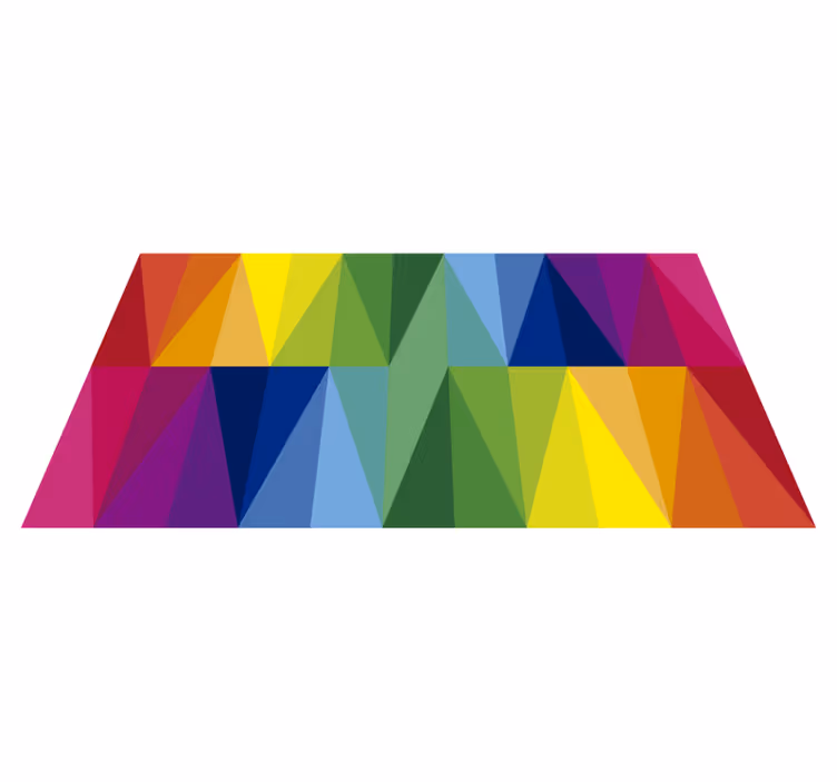 Dywan winylowy wzór geometryczny kolorowy trójkątny układ - TenStickers