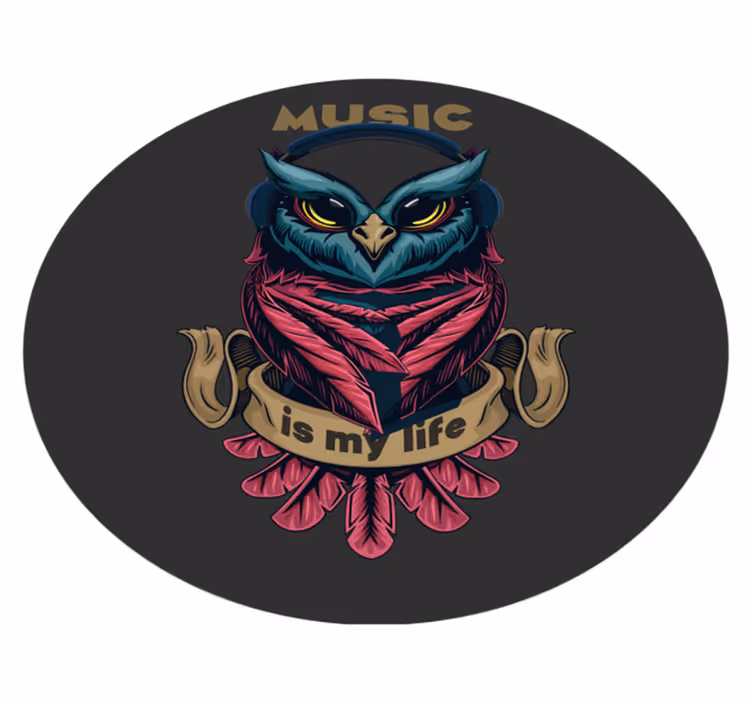 Dywan winylowy dla nastolatków godło muzyki sowy - TenStickers
