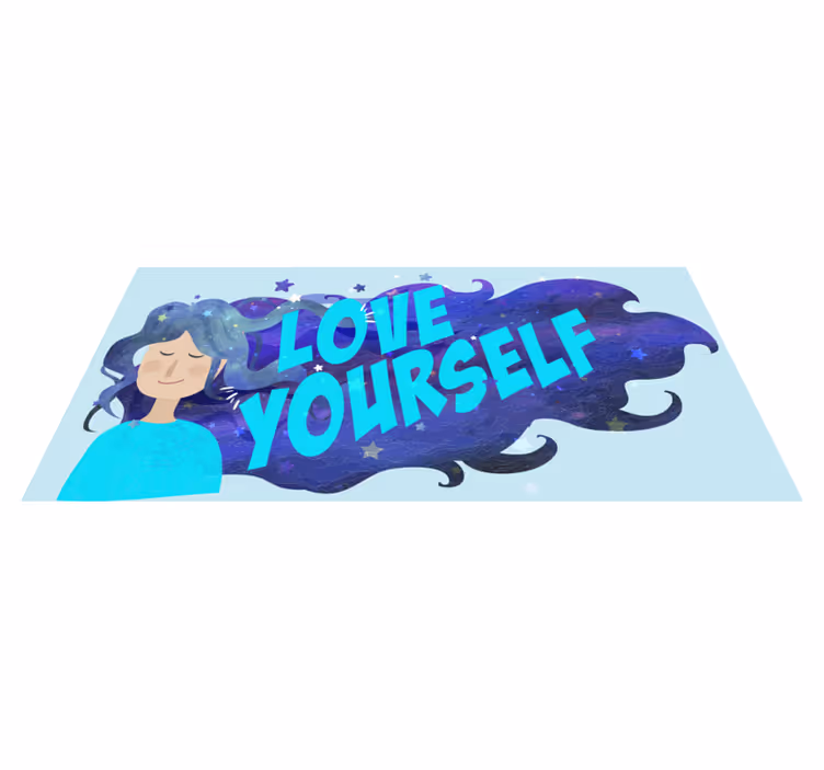 Dywan winylowy napisy kochaj siebie ilustracja - TenStickers