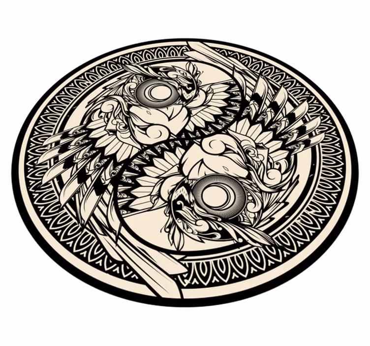 Dywan do sypialni Ying Yang sowa - TenStickers