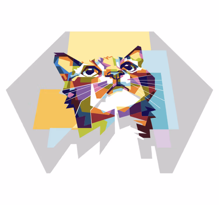 Dywanik winylowy Kolorowy kot - TenStickers