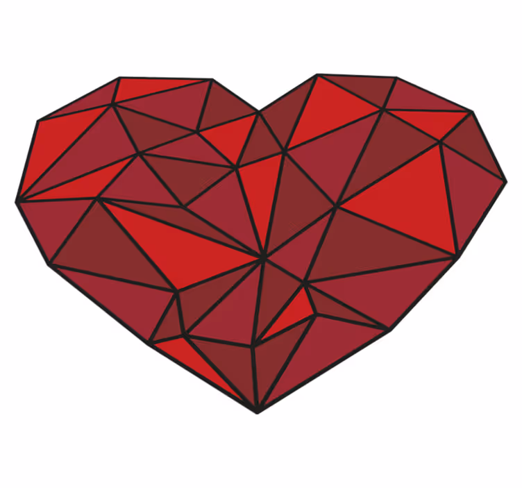 Geometryczny dywan Serce - TenStickers