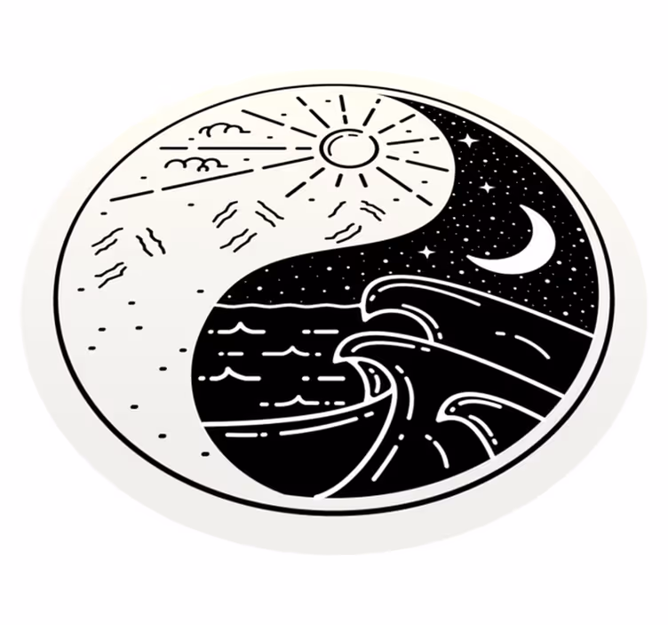 Yin yang sun and moon nowoczesny dywan - TenStickers