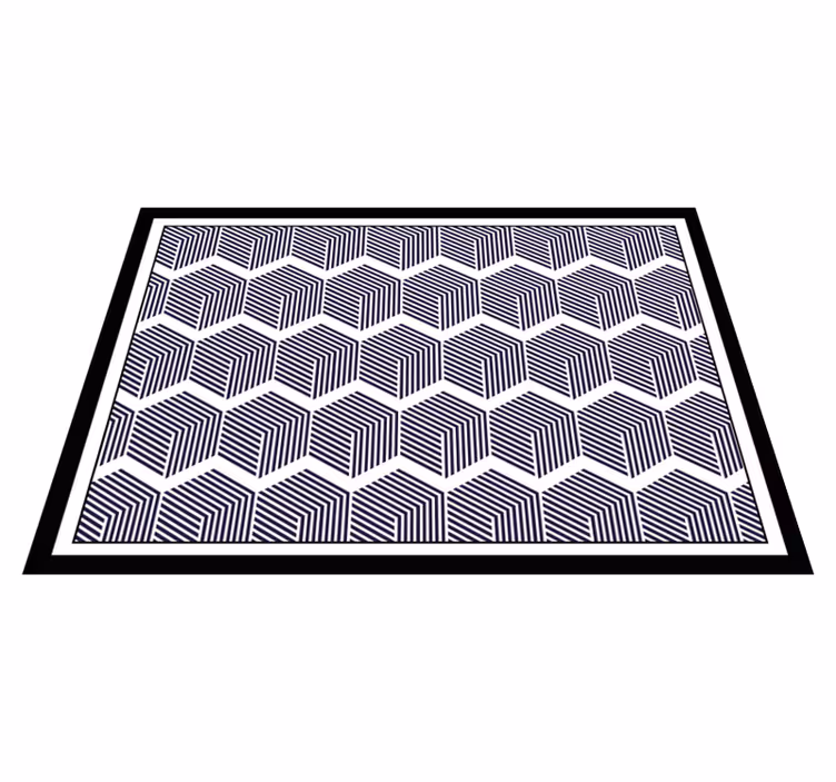 Dywan winylowy wzór geometryczny kubistyczny kontrast - TenStickers