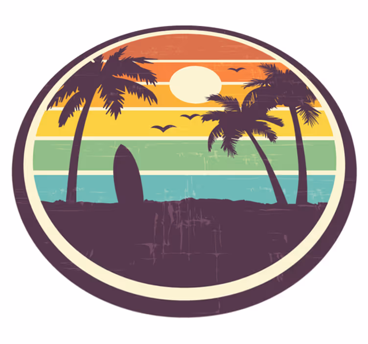 Dywan winylowy natura tropikalna scena zachodu słońca - TenStickers