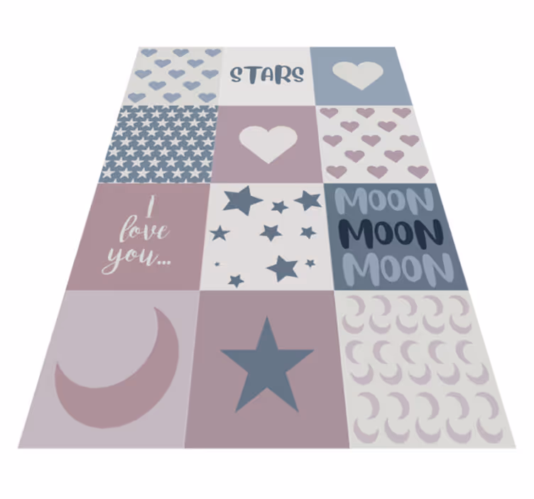 Dziecięcy dywan winylowy kocham cię księżycu - TenStickers
