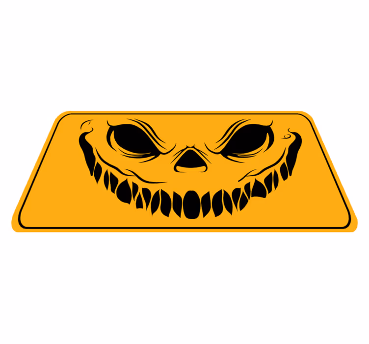 Dywan winylowy na halloween strasznie uśmiechnięta twarz - TenStickers