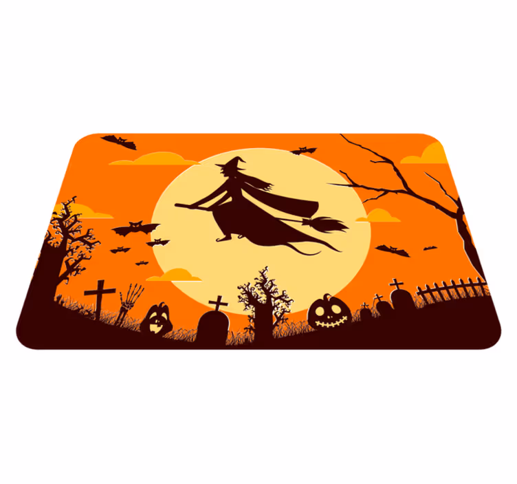 Dywan winylowy na halloween straszna sylwetka halloween - TenStickers