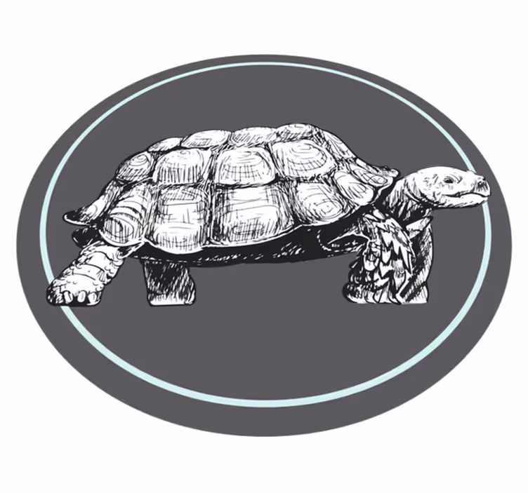 Dywan winylowy zwierzęta ilustrowany żółw - TenStickers