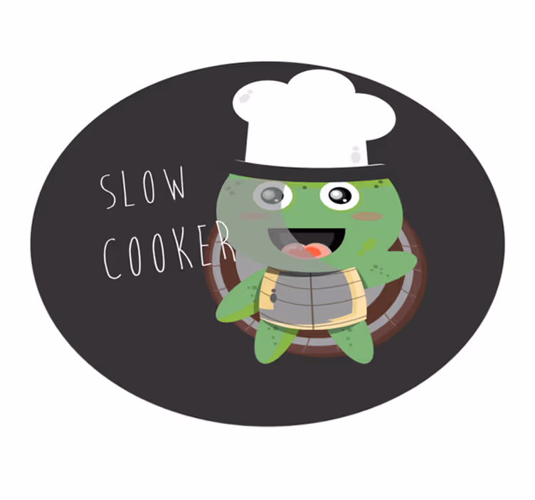 Dywan winylowy do kuchni ilustracja żółwia szefa kuchni - TenStickers