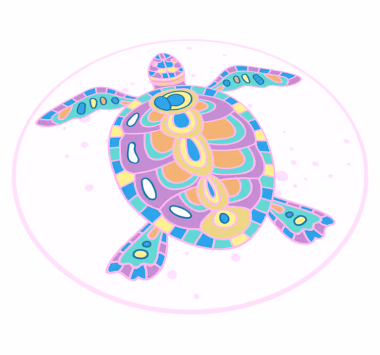 Dywan winylowy dla dziecka ilustracja kolorowy żółw - TenStickers