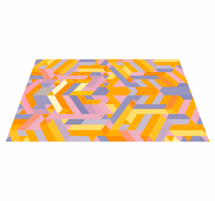 Dywan winylowy do łazienki wzór geometryczny nachodzący - TenStickers